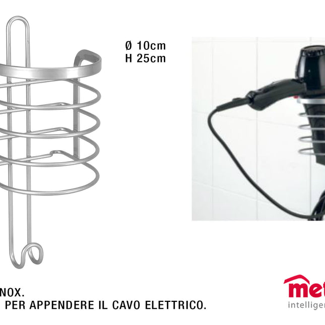 Portasciugacapelli Con Gancio Cm.10X10X25H Viva-8002524048386