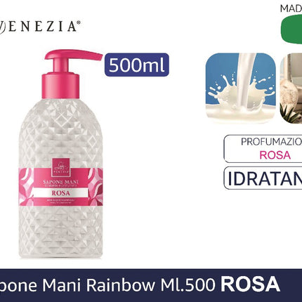 SAPONE MANI RAINBOW ML.500 ROSA My Luna