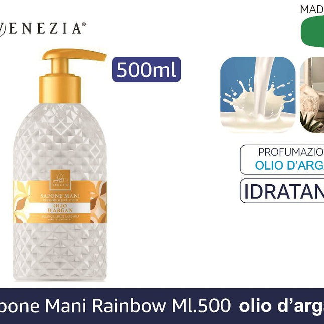 SAPONE MANI RAINBOW ML.500 OLIO D'ARGAN My Luna