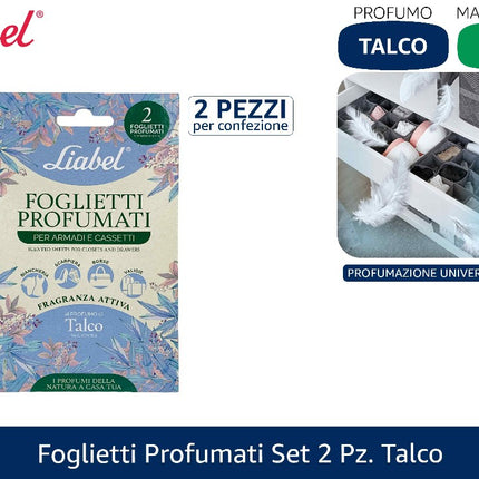 FOGLIETTI PROFUMATI SET 2 PZ. TALCO My Luna
