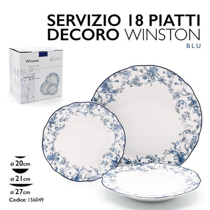 PIATTI SERV. 18 PZ. DEC. WINSTON BLU MMZ