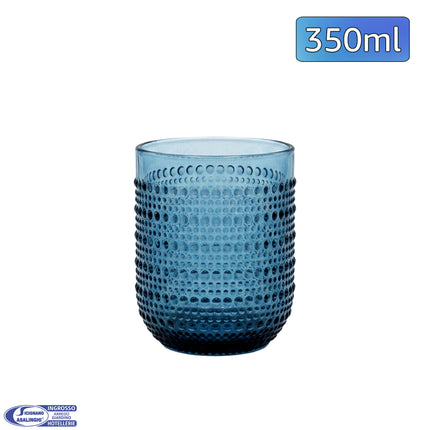 Gioia Set 6 Calici/Bicchieri in Vetro Colorato in Pasta Azzurro, Lavabili in Lavastoviglie MMZ