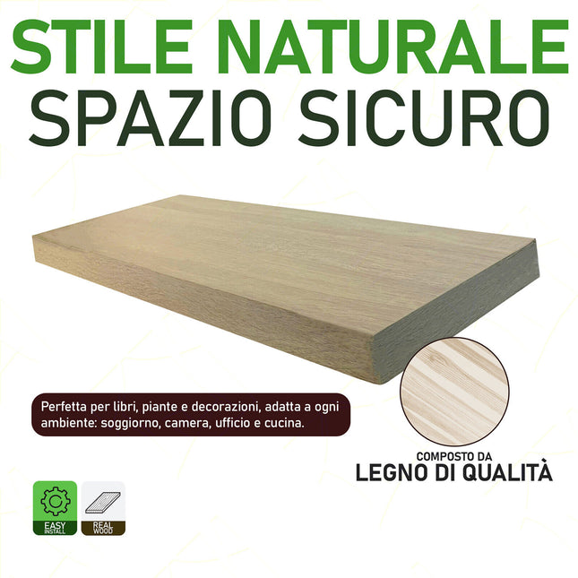 Due Esse Mensola Parete In Legno Naturale Rettangolare E Angolare Varie Misure Con Viti Due Esse