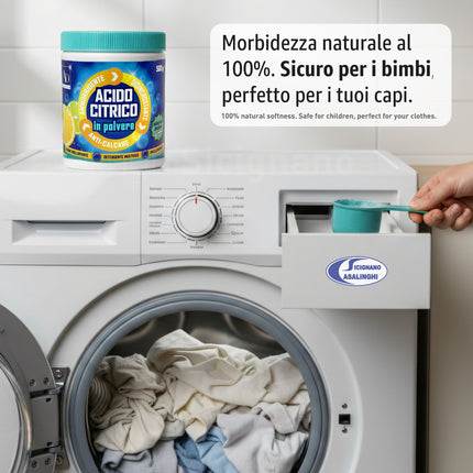Acido Citrico Puro 500g con Misurino - Anticalcare e Ammorbidente AD Trend