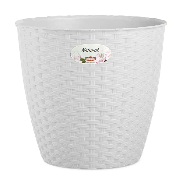 Stefanplast Vaso Natural Bianco Per Piante E Fiori In Vari Dimensioni