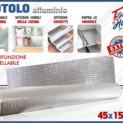 Rotolo per Cassetti Alluminio EXTRA Resistente Cm.45x150, Modellabile su MIsura, Multifunzione International