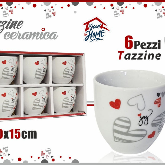 Tazzine Caffe' Conf. 6 Pz. S/Piatt. Shabby International