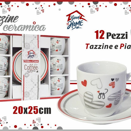 Tazzine Caffe' Conf. 6 Pz. C/Piatt. Shabby International