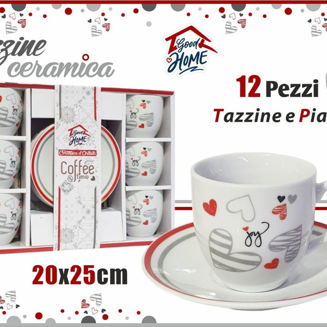 Tazzine Caffe' Conf. 6 Pz. C/Piatt. Shabby International