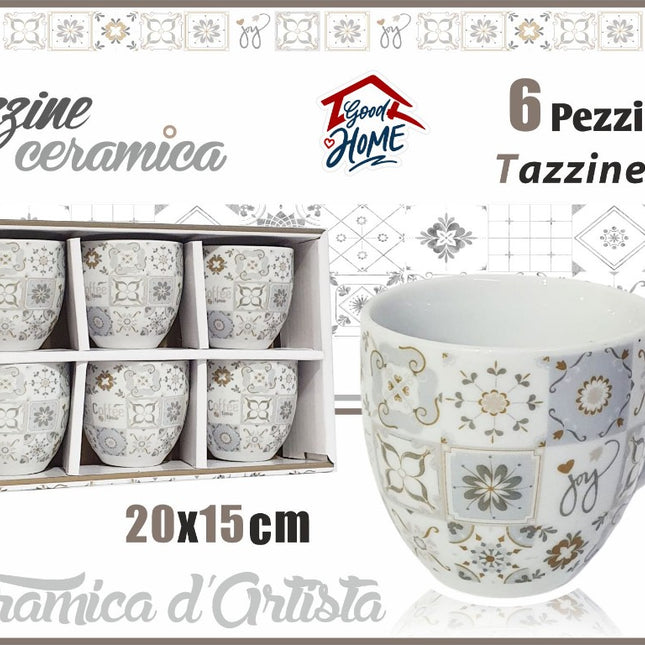 Tazzine Caffe' Conf. 6 Pz. S/Piatt. Costiera International