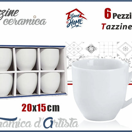Tazzine Caffe' Conf. 6 Pz. S/Piatt. Bianche International