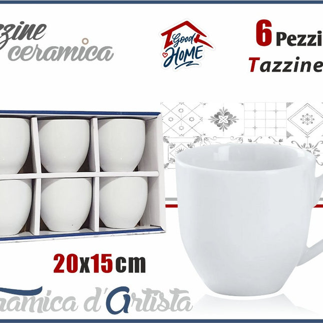 Tazzine Caffe' Conf. 6 Pz. S/Piatt. Bianche International