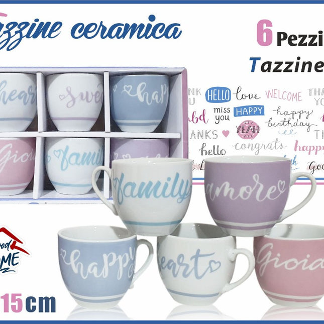 Tazzine Caffe' Conf. 6 Pz. S/Piatt. International