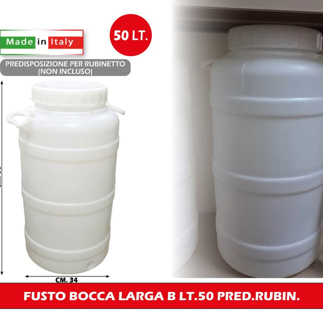 Fusto Bocca Larga Alimentare Nuova Plastica Adriatica | 30L e 50L 50L Nuova Plastica Adriatica