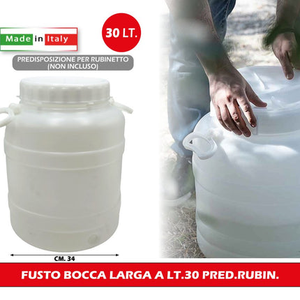 Fusto Bocca Larga Alimentare Nuova Plastica Adriatica | 30L e 50L 30L Nuova Plastica Adriatica