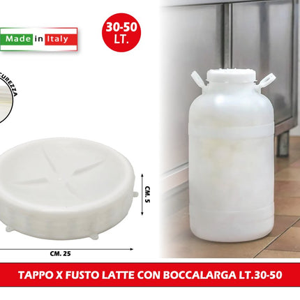 Fusto Bocca Larga Alimentare Nuova Plastica Adriatica | 30L e 50L Tappo 30L-50L Nuova Plastica Adriatica
