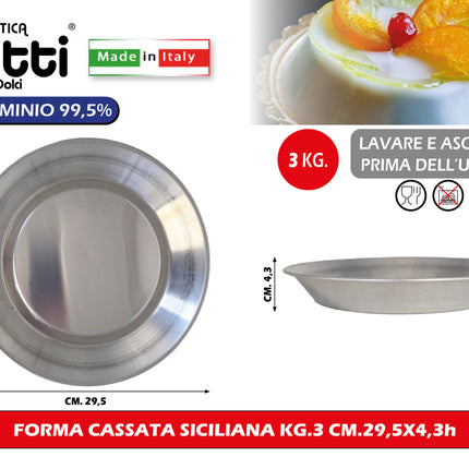 Oggettistica Liotti Forma Cassata Siciliana, Kg 3, Cm 29,5X4,3H Oggettistica Liotti