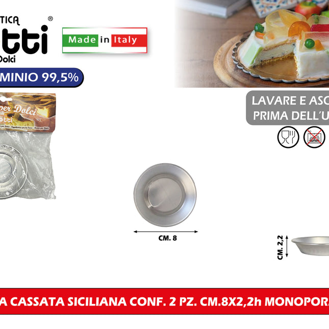 Oggettistica Liotti Forma Cassata Siciliana, Monoporzione, Cm 8X2,2H Oggettistica Liotti