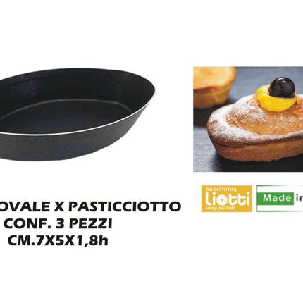 Oggettistica Liotti Pasticciotto Ovale S/Bordo Ant. Cf.3Pz. Cm.7X5X1,8H Oggettistica Liotti