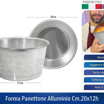 Forma Panettone Alluminio Cm.20X12H Oggettistica Liotti