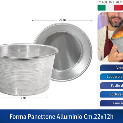 Forma Panettone Alluminio Cm.22X12H Oggettistica Liotti