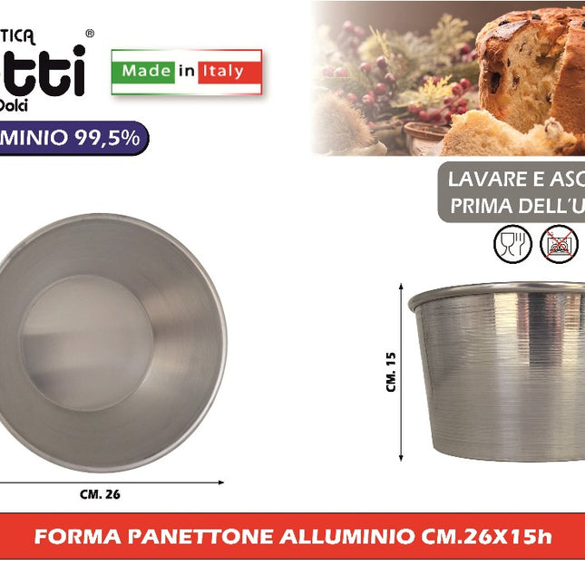 Forma Panettone Alluminio Cm.26X15H Oggettistica Liotti
