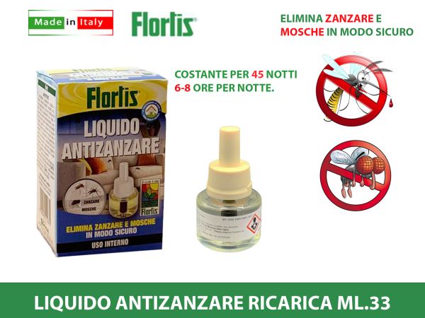 Flortis Ricarica Liquido Antizanzare 33Ml