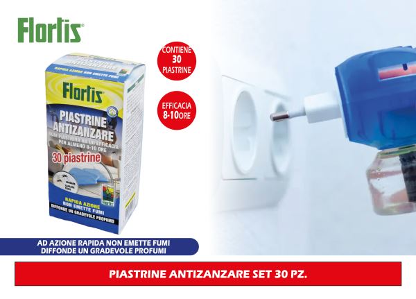Flortis Piastrine Antizanzare - Set 30 Pezzi