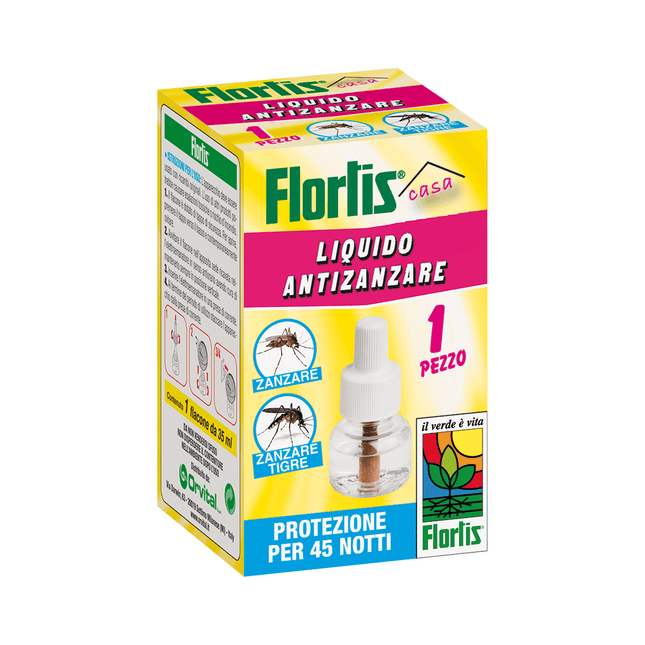 FLORTIS RICARICA LIQUIDO ELETTRODIFFUSORE INSETTICIDA ANTIZANZARE ML.35 ZANZARE