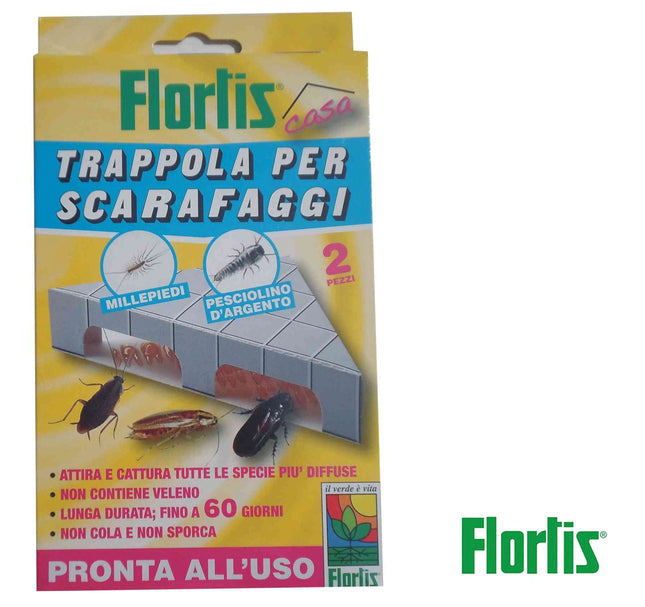 Flortis Trappola Adesiva Triangolare Per Scarafaggi - Set 2 Pezzi Flortis