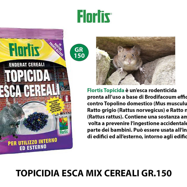 Flortis Topicida Esca Mix Cereali Gr. 150