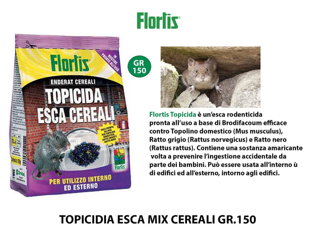 Flortis Topicida Esca Mix Cereali Gr. 150 Flortis