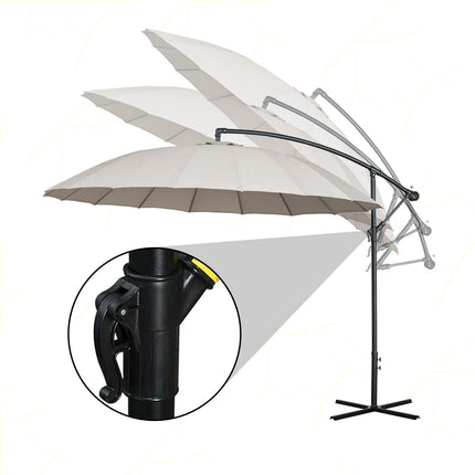 General Trade Ombrellone Da Giardino Con Braccio Palo Decentrato Stabile Base Croce X 2,7×2,7M