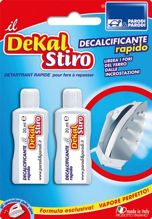 Parodi & Parodi- Dekal Decalcifiante Ferro Da Stiro, 2 Confezioni Per Decalcificare I Ferri Da Stiro, Elimina Il Calcare Rapidamente Ripristinando L'Erogazione Ottimale Del Vapore, 2 Dosi Parodi & Parodi