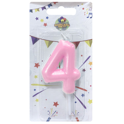 Candela Singola Glitter Colore Rosa/Celeste - Numeri da 0 a 9 Rosa 4 Marinella