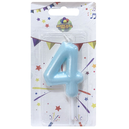 Candela Singola Glitter Colore Rosa/Celeste - Numeri da 0 a 9 Turchese 4 Marinella