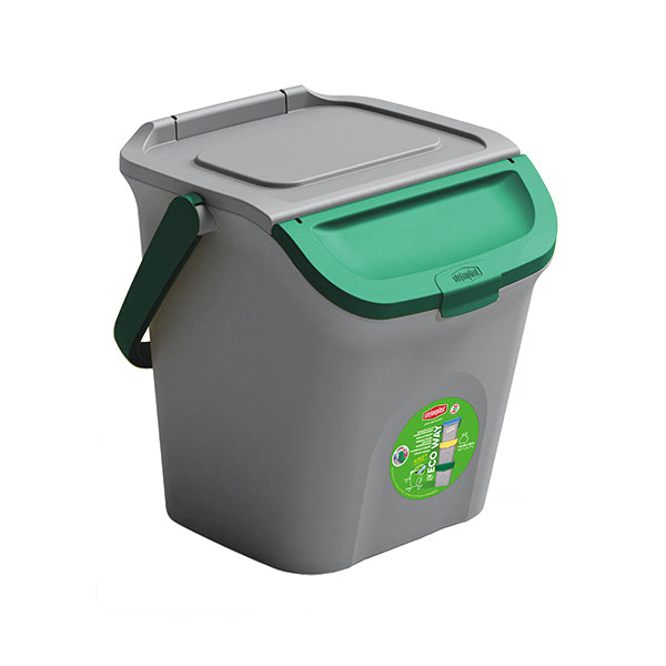 Stefanplast Pattumiera Verticale Lt.28 Eco Way Grigio Polvere Multicolore