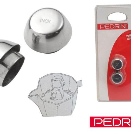 Paraspruzzi Per Caffettiere Inox Set 2 Pz. Pedrini