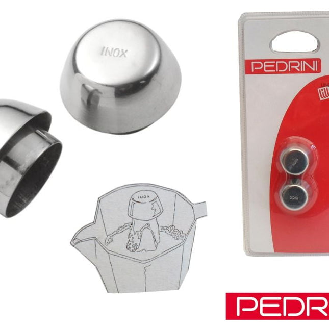 Pedrini Paraspruzzi Per Caffettiere Inox Set 2 Pz. Pedrini