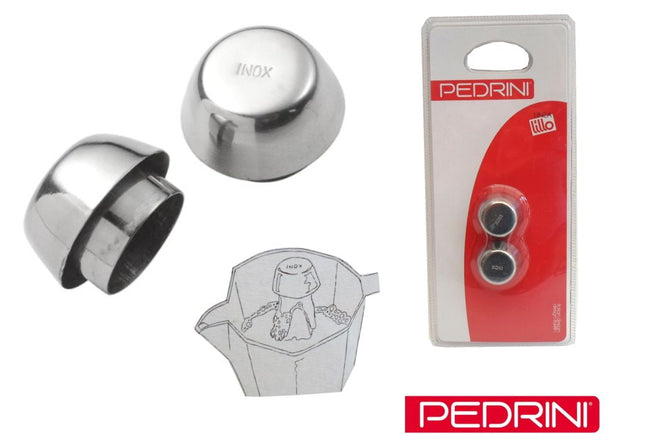 Paraspruzzi Per Caffettiere Inox Set 2 Pz. Pedrini