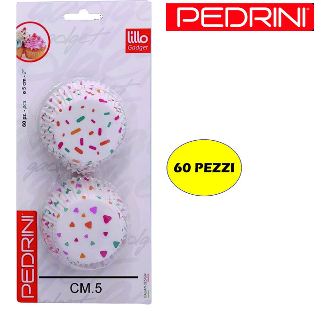 Pirottini confezione da 60 pezzi in carta colorata diametro 5 cm