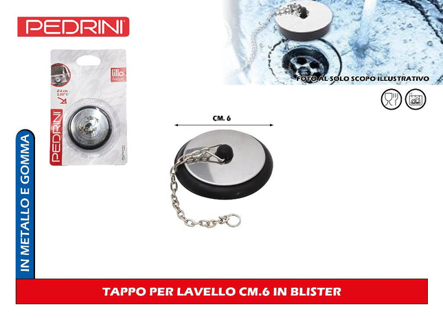 Tappo Per Lavello Cm.6 In Blister Pedrini