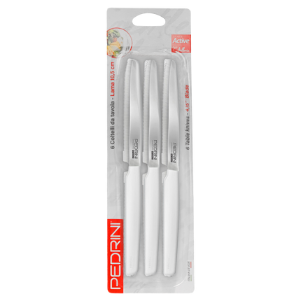 Pedrini Coltelli Da Tavola Conf. 6 Pz. Set Di Coltelli Per La Tavola In Diversi Colori