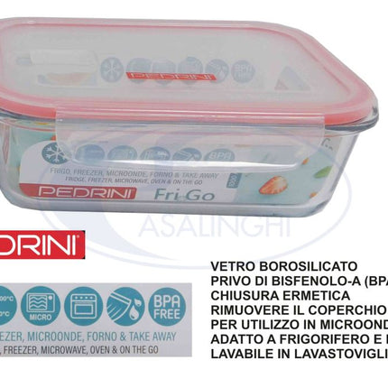 Frigo Box Vetro Rett.Re Ml.380 Cop. Plastica-883336419285