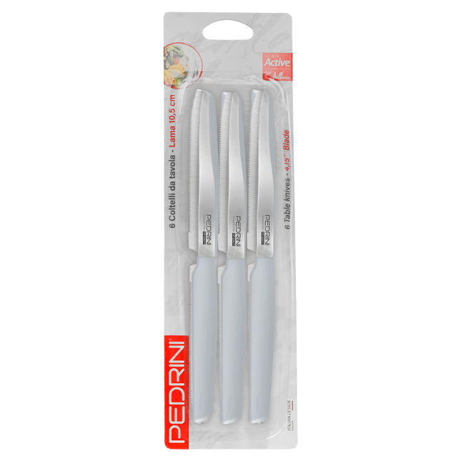 Pedrini Coltelli Da Tavola Conf. 6 Pz. Set Di Coltelli Per La Tavola In Diversi Colori Pedrini