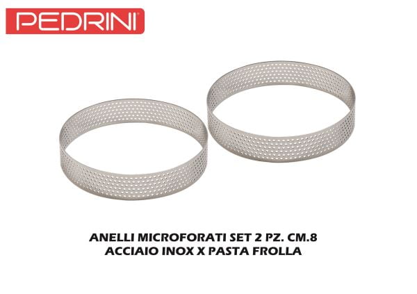 Anelli Microforati Set 2 Pz. Cm.8 Acciaio Inox X Pasta Froll-883336420779