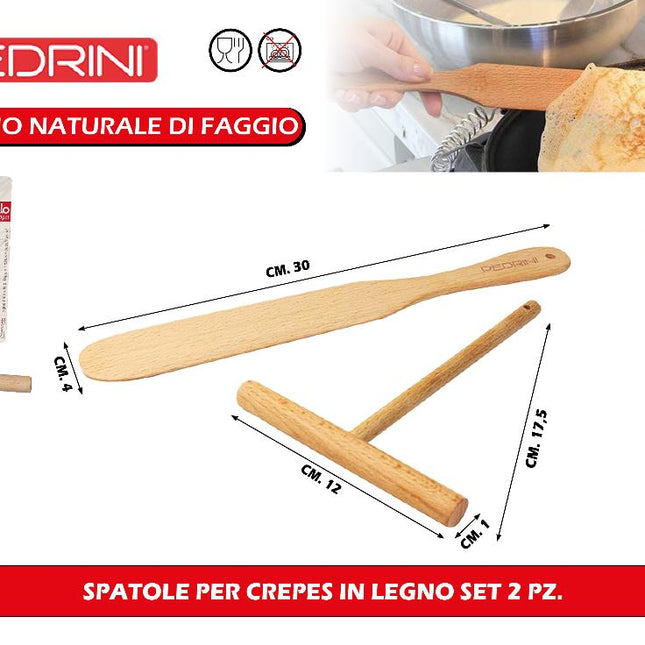 Spatole Per Crepes In Legno Set 2 Pz.