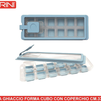 Formetta Ghiaccio Forma Cubo Con Coperchio Cm.37X9,5X3,8H Pedrini