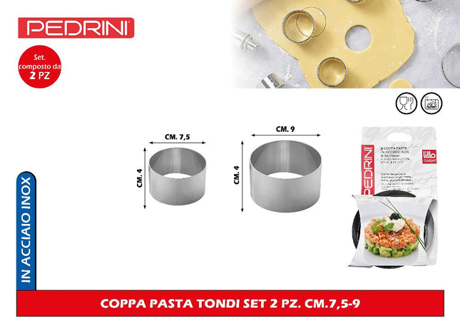 Coppa Pasta Tondi Set 2 Pz. Cm.7,5-9 Pedrini