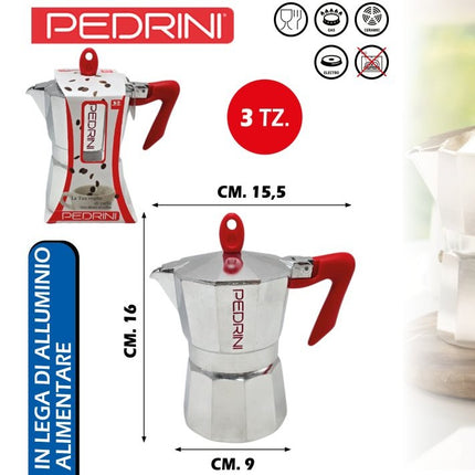 Caffettiera Brillant con Manico e Pomello, Vari Capacità e Design Classico